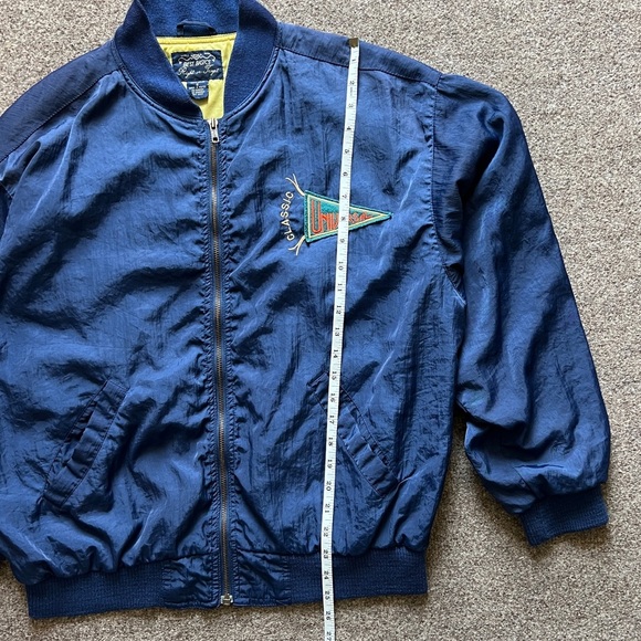 Vintage 70s 80s Gap Nylon Bomber Jacket Navy Men Size Small Talon Zipper Retro - Picture 8 of 15